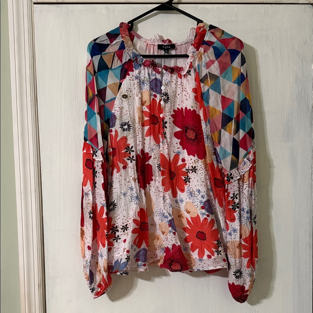Fate Multicolor Floral and Geometric Blouse